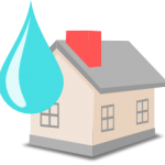 Casa y gota de agua